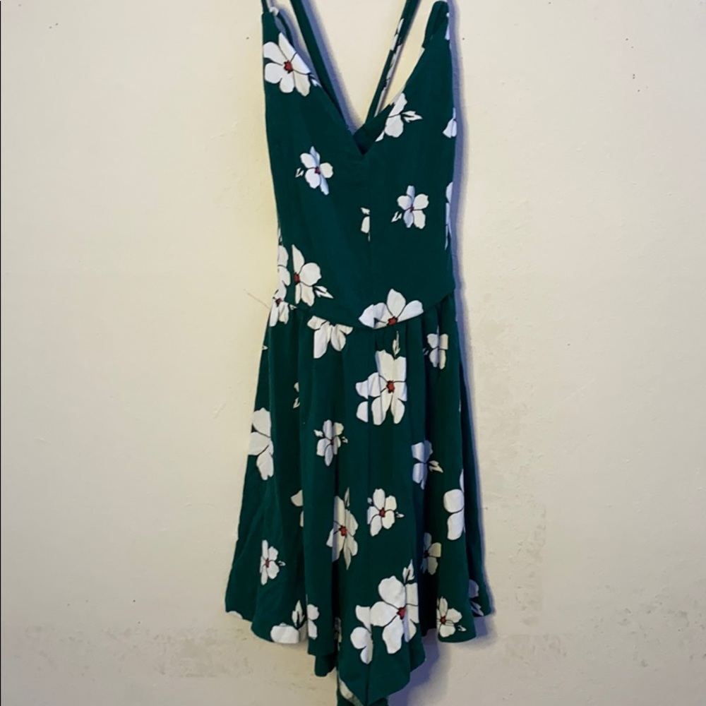 F21 Green Floral Romper